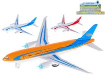 Letadlo 19cm kovové zpětný chod na baterie Světlo Zvuk 3 barvy