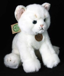 PLYŠ Kočka sedící 25cm bílá Eco-Friendly