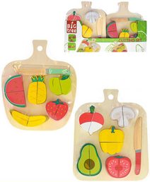 Baby krájecí ovoce / zelenina na suchý zip set s nožíkem 2 druhy