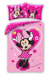 HALANTEX Povlečení Minnie Heart Bavlna, 140/200, 70/90 cm