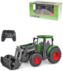 RC Traktor s čelním nakladačem 2,4GHz na vysílačku zelený na baterie Světlo