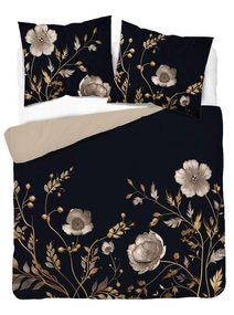 Francouzské povlečení 3D Květy na černém micro Polyester - mikrovlákno, 220/200, 2x70/80 cm