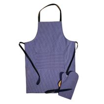Grilovací set zástěra a chňapka denim
