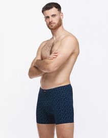 GINA pánské boxerky s delší nohavičkou nadměrné, šité, s potiskem 74182P