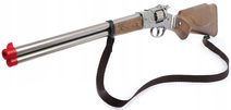 Puška dětská kovbojská stříbrná 62cm 8 ran kapslovka kovová