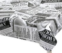 Ubrus EMA - 120x200 cm Noviny černá