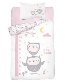 Bambusové povlečení do postýlky Sovy šedé Bavlna, Bambus, 100/135, 40/60 cm