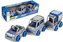 WADER Kid Cars auto baby policejní 10cm set 3ks v krabici plast