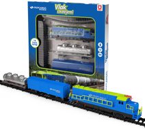 Vlak nákladní PKP Cargo lokomotiva + 2 vagony s kolejemi na baterie Světlo Zvuk