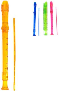 Flétna dětská barevná průhledná s čistítkem 4 barvy plast *HUDEBNÍ NÁSTROJE*