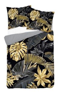 Francouzské povlečení 3D Zlaté listy micro Polyester - mikrovlákno, 220/200, 2x70/80 cm