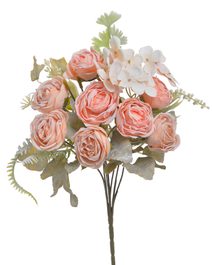 Kytice růží s hortenzií - meruňková