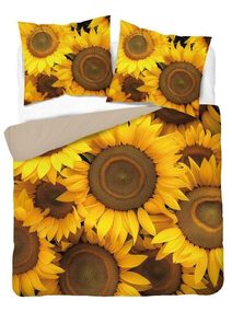 Francouzské povlečení 3D Slunečnice micro Polyester - mikrovlákno, 220/200, 2x70/80 cm