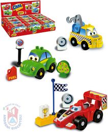 Autíčko malé stavebnice set 8 dílků různé druhy v krabičce