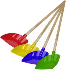 Lopata plastová s dřevěným úchytem 60cm 4 barvy 5477