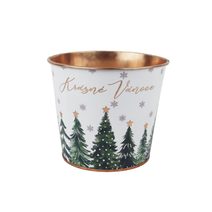 Vánoční plechový květináč K4987/1 - D12XH10 cm B:8.5 cm