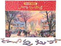 PUZZLE Merry Christmas Zasněžená ulice 75x50cm 468 dílků skládačka v krabici