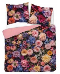 Francouzské povlečení 3D Letní květy růžová micro Polyester - mikrovlákno, 220/200, 2x70/80 cm