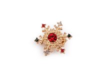 Brož s broušenými kamínky vločka