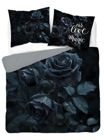 Francouzské povlečení 3D Růže černé micro Polyester - mikrovlákno, 220/200, 2x70/80 cm
