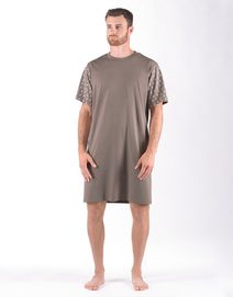 GINA pánské košile noční pánská krátký rukáv, šité, s potiskem Pyžama 2024 79176P