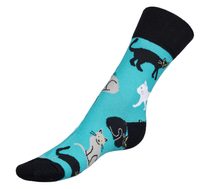 Ponožky Kočka mátová - 35-38 mátová