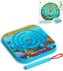 Hra kuličkový labyrint bludiště s magnetickým perem 2 barvy plast