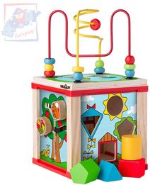 Baby kostka didaktická vkládačka s labyrintem a aktivitami pro miminko