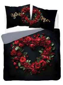 Francouzské povlečení Srdce z růží Bavlna, 220/200, 2x70/80 cm
