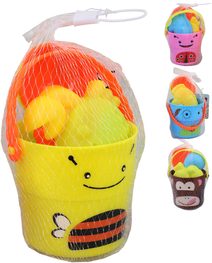 Pískový set veselý mini kyblík zvířátko s nástroji 5ks 4 druhy na písek