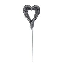 Smuteční dekorace – srdce zápich X6455 - 5,5 × 1,5 × 7,5/18 cm
