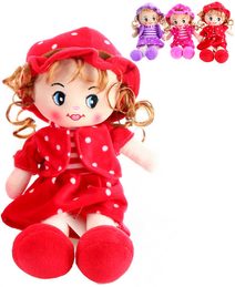 Panenka soft textilní 33cm měkká v šatičkách s kloboučkem 3 barvy