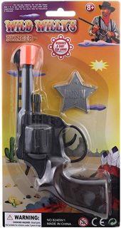 Kovbojský kolt na kapsle 8 ran set dětská pistole kapslovka + odznak