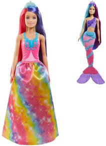 Panenka Barbie princezna / mořská panna dlouhé vlasy 2 druhy