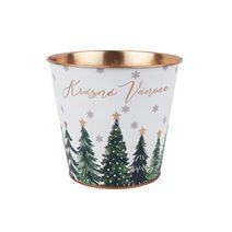 Vánoční plechový květináč K4987/2 - D15XH14 cm B:D10 cm