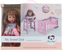 Panenka pije čůrá herní set s kolébkou a jídelní židličkou na baterie Zvuk