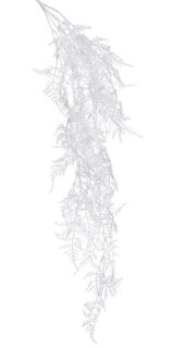 Bílé umělé kapradí visící 80 cm