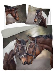 Francouzské povlečení 3D Koně Love micro Polyester - mikrovlákno, 220/200, 2x70/80 cm