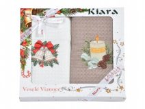 Vánoční dárková sada utěrek Svíčky a zvonečky - 2 ks 50x70 cm