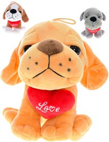 PLYŠ Pes sedící se srdíčkem Love 15cm 3 druhy