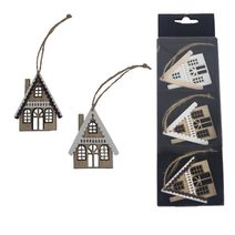 Domeček k zavěšení, 3 ks D7522 - 6 cm