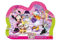 Puzzle deskové Minnie a mazlíčci kontura 35x28cm 25 dílků