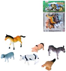 Zvířátka domácí 5-6cm set 6ks figurky farma blistr plast