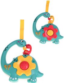 Chrastítko baby dinosaurus 12cm na baterie 2 barvy Světlo Zvuk plast