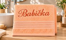 Froté ručník kolekce Linie s výšivkou Babička Oranžová L/713