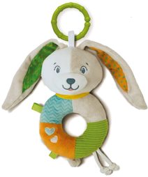 CLEMENTONI Baby chrastítko zajíček s úchytem pro miminko PLYŠ