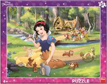 DINO Puzzle deskové 40 dílků Sněhurka a zvířátka 32x24cm skládačka