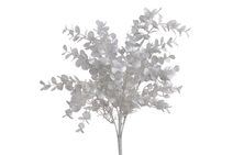 Metalický eukalyptus trs x6 41 cm - bílo-stříbrný