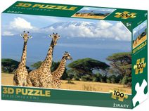 PUZZLE 3D Žirafy 31x23cm 100 dílků skládačka v krabici