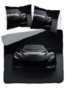 Francouzské povlečení 3D Černé auto micro Polyester - mikrovlákno, 220/200, 2x70/80 cm